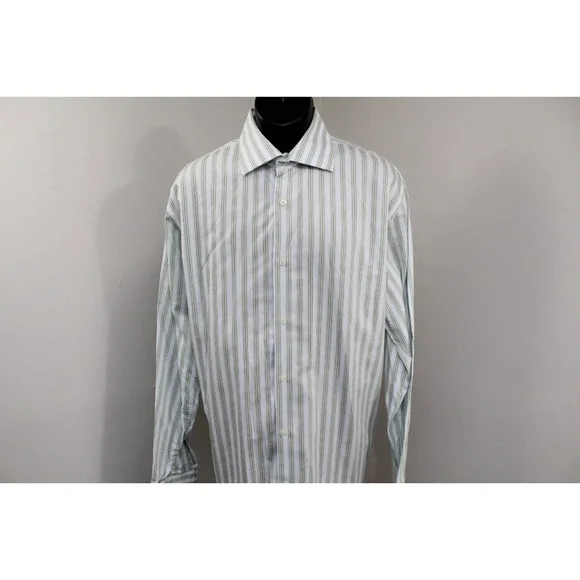 Banana Republic Dress Shirt French Cuff Striped Long Sleeve Mens XL 17-17.5 - Picture 11 of 11